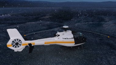 bir helikopter 3d cg render
