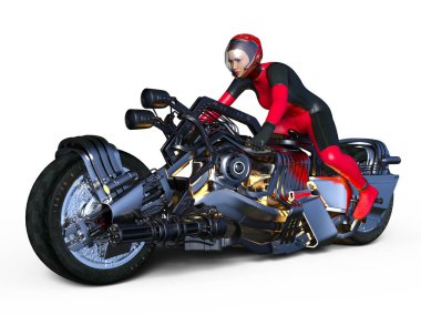 3d cg işleme bir süper kadın binici