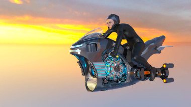 3d cg işleme bir süper kadın binici