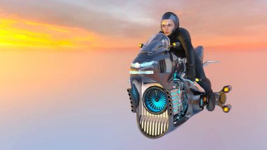 3d cg işleme bir süper kadın binici