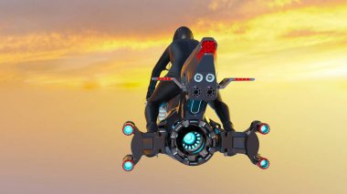 3d cg işleme bir süper kadın binici