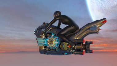 3d cg işleme bir süper kadın binici