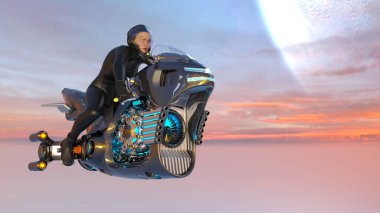 3d cg işleme bir süper kadın binici