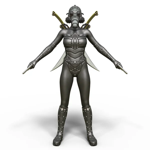 3D CG rendering of a super woman warrior — Stock Photo, Image