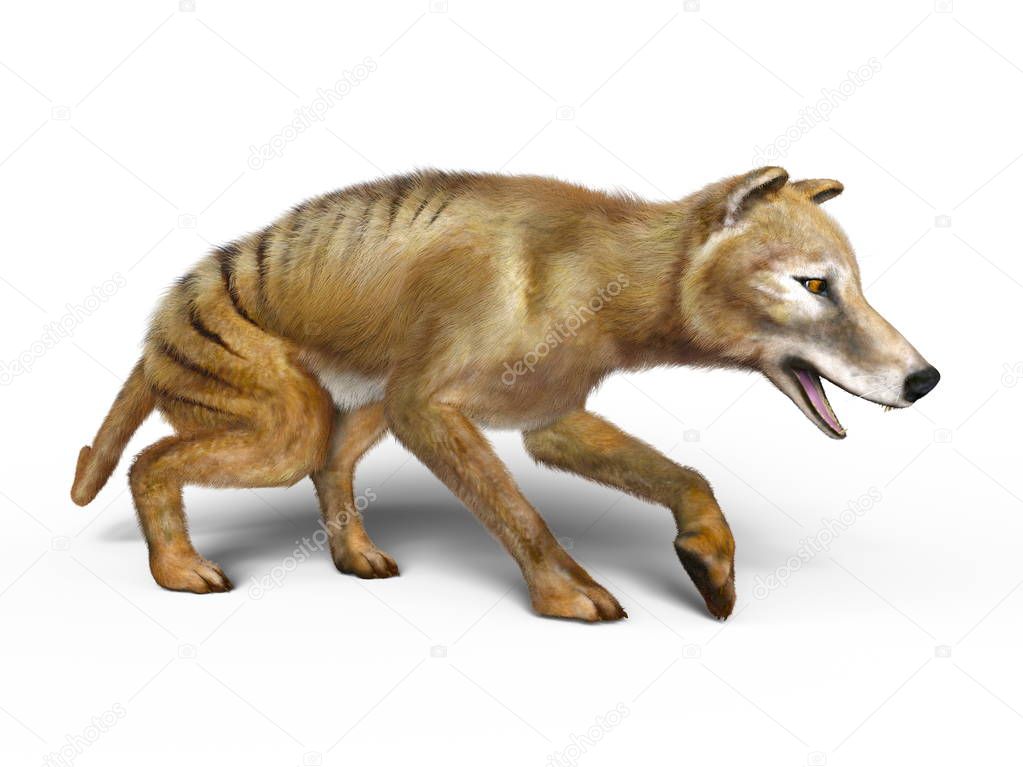 3D CG rendering of a thylacine