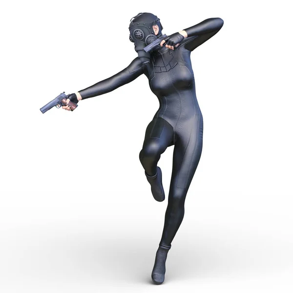 Rendering 3D CG di una super donna guerriera — Foto Stock