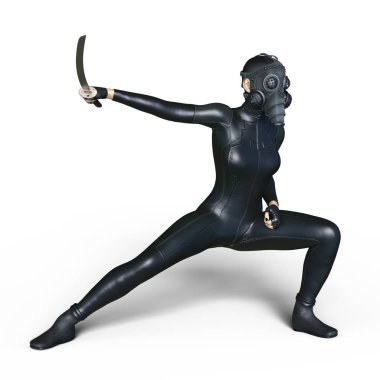 Süper kadın fencer 3d cg render