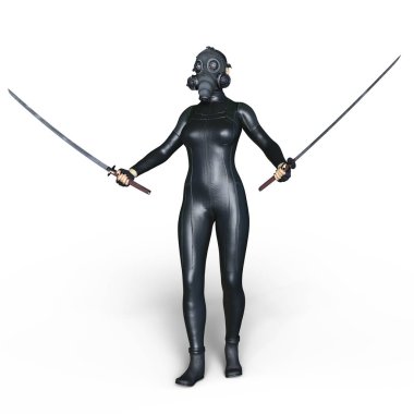 Süper kadın fencer 3d cg render