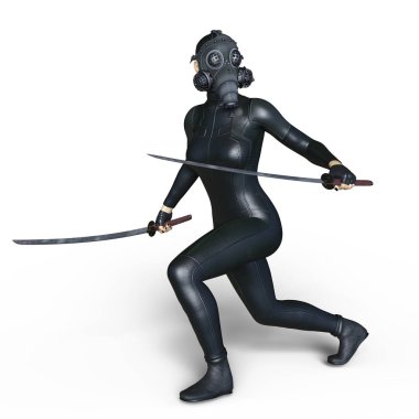 Süper kadın fencer 3d cg render