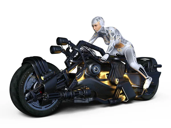 3D CG rendering of a super woman rider — Stock Photo, Image