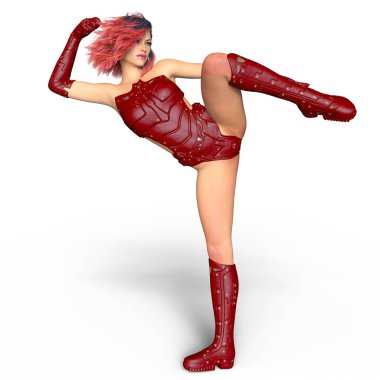 bir kadın savaşçı 3d cg render