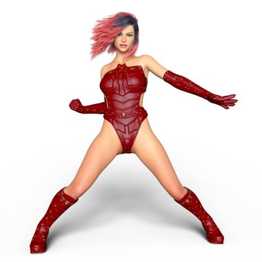 bir kadın savaşçı 3d cg render