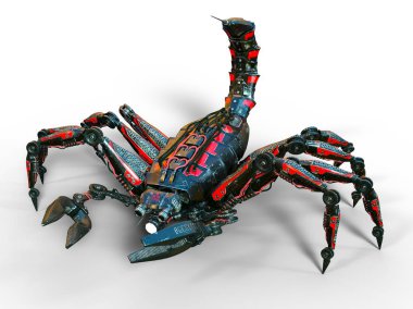 bir Akrep robot 3d cg işleme