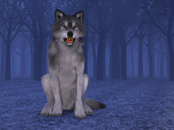 Rendering CG 3D di un lupo — Foto Stock