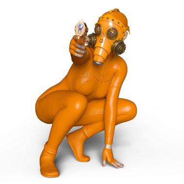 3d cg işleme süper bir kadın