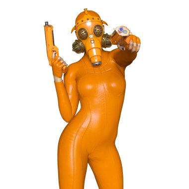 3d cg işleme süper bir kadın