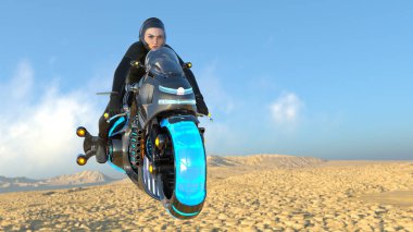 3d cg işleme bir süper kadın binici