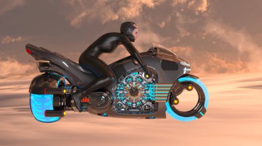 3d cg işleme bir süper kadın binici