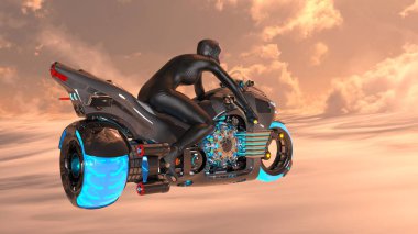 3d cg işleme bir süper kadın binici