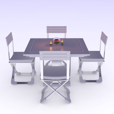 bir yemek masası 3d cg render