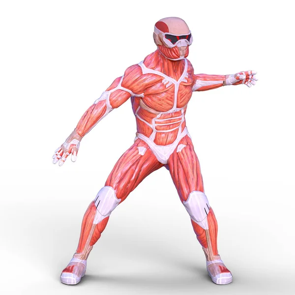 3D CG rendering of a muscle hero — Stock Photo, Image