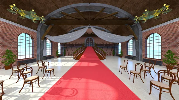 3D CG representación de la gran sala — Foto de Stock