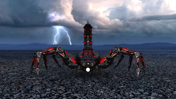 Rendering 3D CG di un robot scorpione — Foto Stock