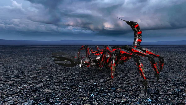 Rendering 3D CG di un robot scorpione — Foto Stock