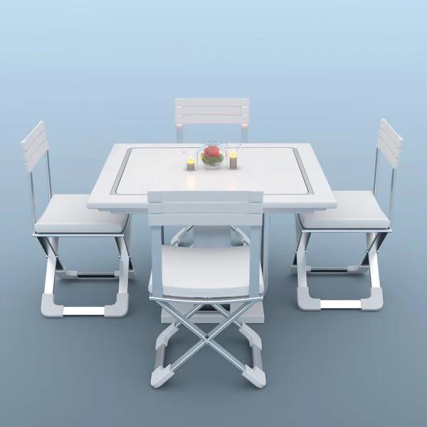 3D CG renderização de uma mesa de jantar — Fotografia de Stock