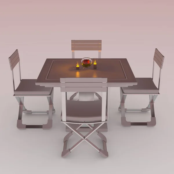Bir yemek masası 3d cg render — Stok fotoğraf