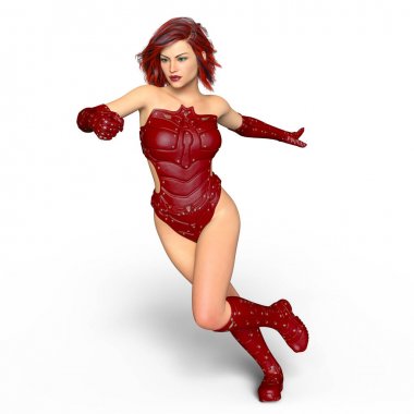 bir kadın savaşçı 3d cg render