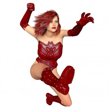 bir kadın savaşçı 3d cg render