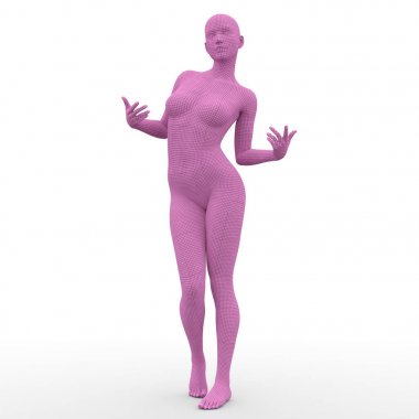 bir kadın bedeninin 3d cg render
