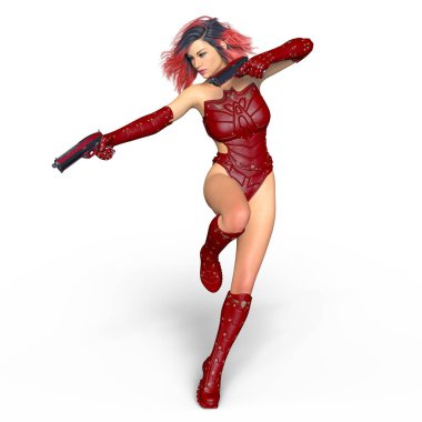 bir kadın savaşçı 3d cg render