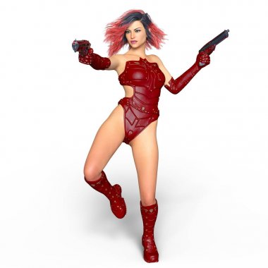 bir kadın savaşçı 3d cg render