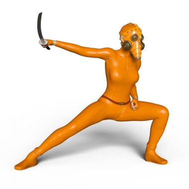 Süper kadın fencer 3d cg render