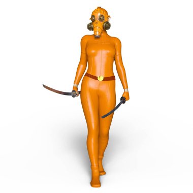 Süper kadın fencer 3d cg render