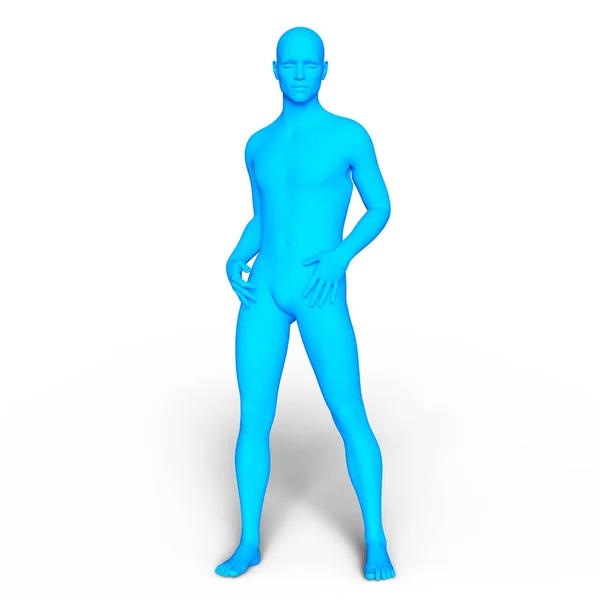 Rendering 3D CG di un corpo maschile — Foto Stock