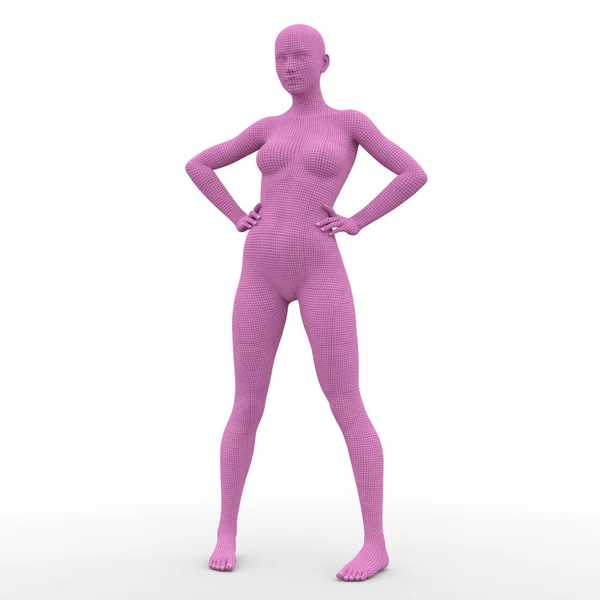 3D-s cg visszaadás-ból egy női test — Stock Fotó