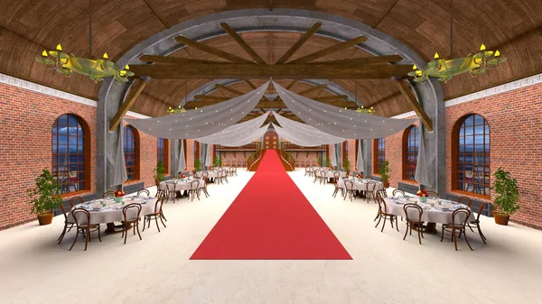 Renderowania 3D cg grand Hall — Zdjęcie stockowe