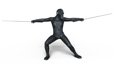 bir süper kahraman fencer 3d cg render