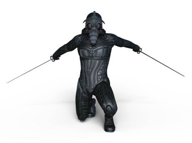 bir süper kahraman fencer 3d cg render