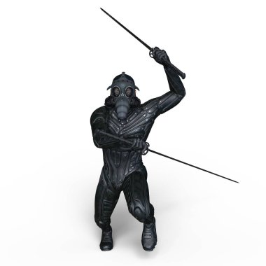 bir süper kahraman fencer 3d cg render