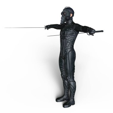 bir süper kahraman fencer 3d cg render
