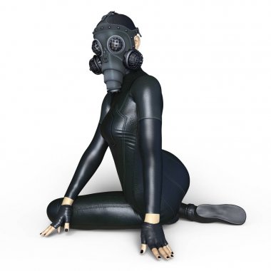 3d cg işleme süper bir kadın