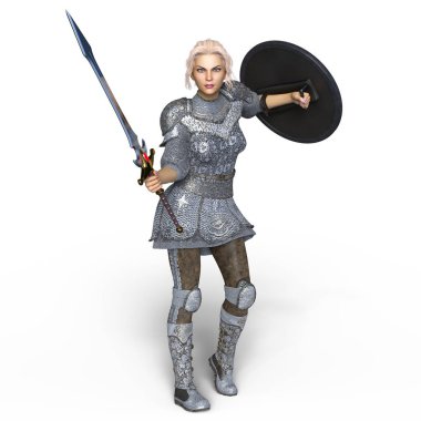 bir kadın şövalye 3d cg render