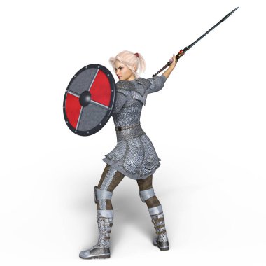 bir kadın şövalye 3d cg render