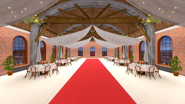 Renderowania 3D cg grand Hall — Zdjęcie stockowe