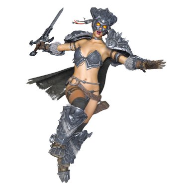 bir kadın şövalye 3d cg render