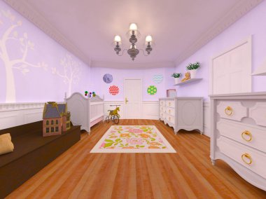 çocuk odası 3d cg render